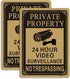 Private Property No Trespassing 24 Hours CCTV Camera Video Surveillance Warning Sign | 10" x 7" Rust Free Aluminum Easy Mounting Fade Resistance, ...