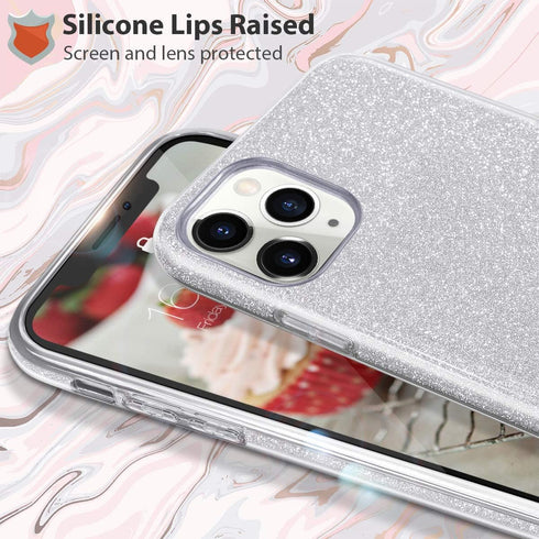 MATEPROX Compatible with iPhone 11 Pro case,Bling Sparkle Cute Girls Women Protective Case for iPhone 11 Pro 5.8 inch(Silver)...