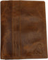 USA RFID Leather Slim Thin Bifold ID Money Wallet Oval Shape Badge Holder (Tan)...