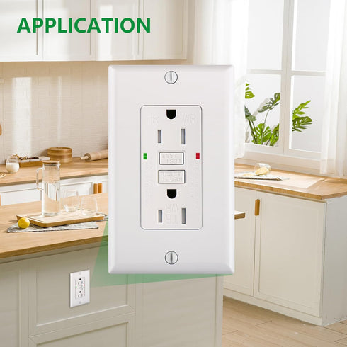 GFCI Outlet Receptacle,1pack,Ground Fault Electric Plugs,125V 15Amp,Weather-Resistant and Tamper-Resistant,GFI UL&CUL Listed White...