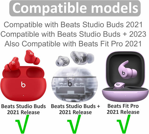 6 Pairs Replacement Silicone Ear Tips Compatible with Beats Studio Buds + / Fit Pro, S/M/L 3 Size Earbuds Eartips Flexible Rubber Gel Cover Skin A...