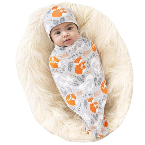 Galabloomer Newborn Swaddle Blanket with Beanie Set Baby Boy Receiving Blanket Gold Arrow...
