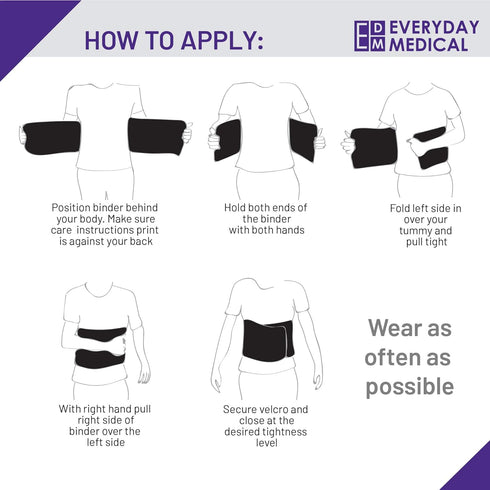 Everyday Medical Abdominal Binder Post Surgery – with Bamboo Charcoal Accelerate Healing and Reduce Swelling After C-Section, Abdomen Surgeries, T...