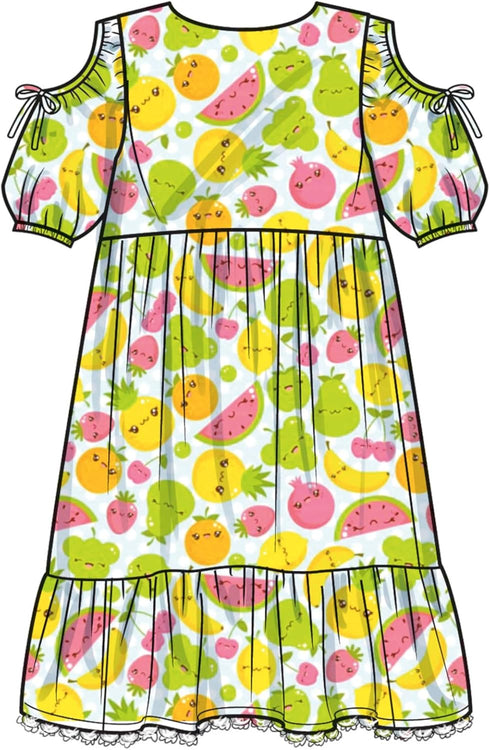 Simplicity Easy to Make Children's and Girls' Relaxed Fit Tiered Dress Sewing Pattern Packet, Design Code S9933, Sizes 7-8-10-12-14, Multicolor...