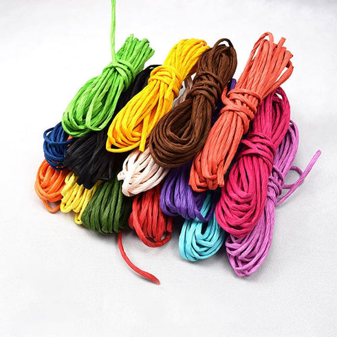 10.9Yard 4mm Paper String, Twisted Craft Raffia Paper Ribbon Thread Twine Cord Rope, Wrapping Ribbon for Wedding Party Decor Flower Wrapping Rusti...