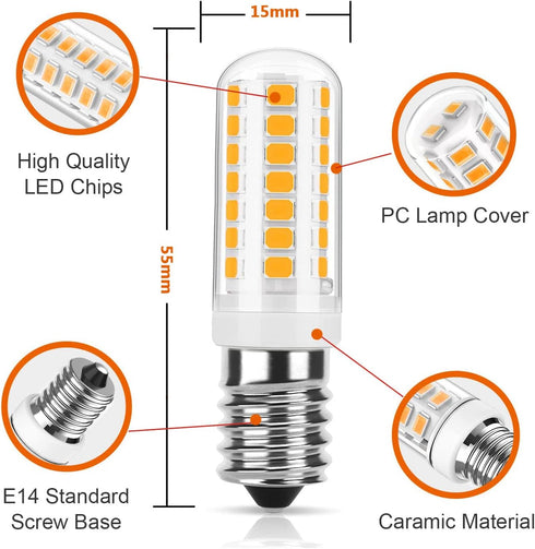 E14 LED Light Bulbs 5W Equivalent 40W Daylight White, Turkish Moroccan Lamp Bulb Replace, Range Hood Light Bulbs European Base 450lm AC110V for Pe...