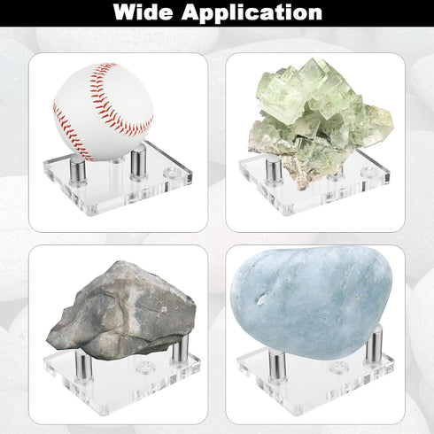 Cosmos 2 Sets Acrylic Display Stand Holder Three-Peg Rock Stands Easel Support for Small Collectibles Stone: Fossil Coral Geodes Agate - Ball Disp...