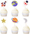 Ercadio 36 Pack Space Astronaut Cupcake Toppers Rocket Planet Trip to the Moon Cupcake Picks Baby Shower Boys Girls Birthday Outer Space Themed Pa...