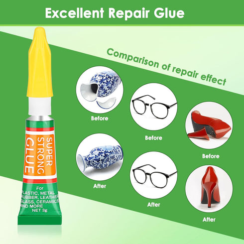 30 X 3G Multipack Superglue Cyanoacrylate Adhesive, Instant Bonding Mini Single Use Tubes for Plastic, Wood, Metal, School Crafts, Rhinestone Jewe...