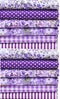 14 Pieces Assorted 7 Designs Square Fabric Bundles Sewing Square Patchwork Precut Fabric Scraps for DIY Quilting Applique Doll Dress Making (Purpl...