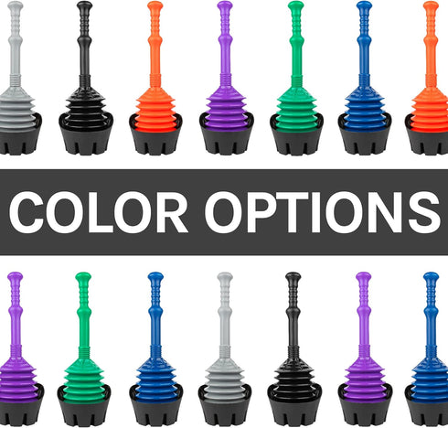 JS Jackson Supplies Black Bellows Accordion Toilet Plunger with Black Storage Tray...