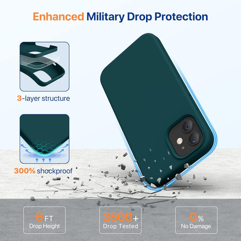 Miracase Compatible with iPhone 12 Case and iPhone 12 Pro Case, Liquid Silicone Gel Rubber Full Body Protection Shockproof Drop Protection Phone C...