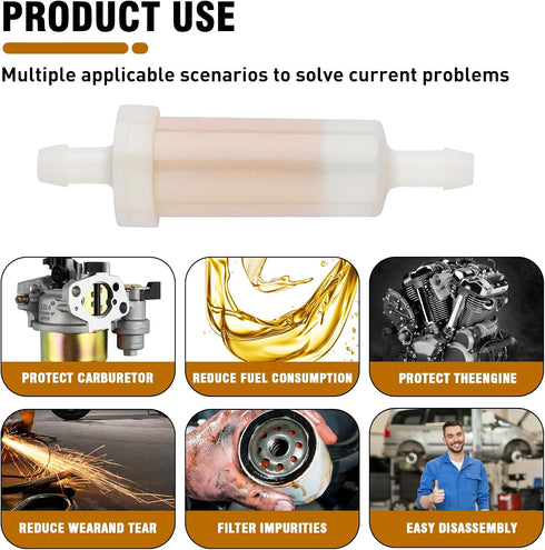 816296Q2 Marine Engine in-Line Fuel Filter with Barbs for 5/16" (8 mm) Fuel Lines with o-ring and Fuel Filter Water Separator 35-816296-4 27500005...