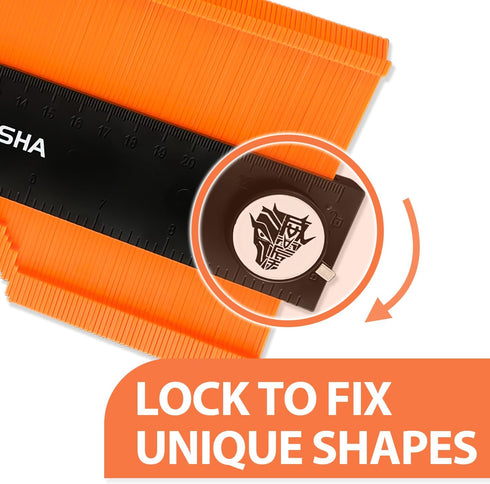 Sutekus Contour Gauge Profile Tool 10" Connectable Contour Gauge Irregular Shape Duplicator Profile Duplicator with Lock Outline Marking Tool for ...