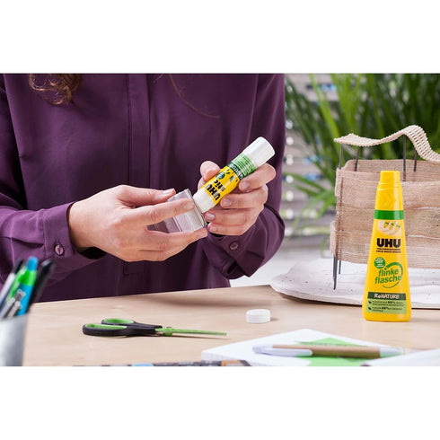 UHU TWIST & GLUE RENATURE - Solvent free, multi purpose adhesive in a plant based, Bottle 35ML, Pack of 3...