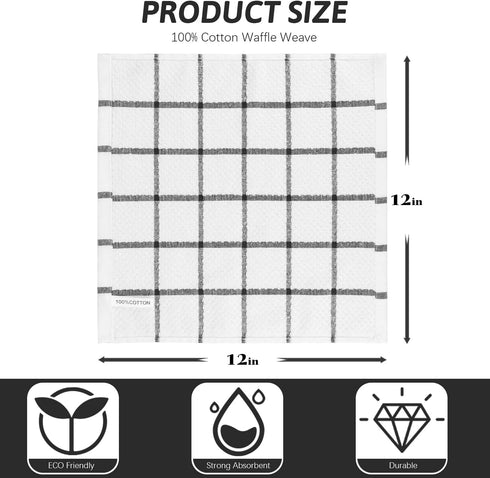 Nialnant 6 Pack Kitchen Dish Cloths, 100% Cotton Dish Towels for Kitchen, Quick Drying Dish Rags for Washing Dishes, Absorbent Cleaning Rags-12x12...
