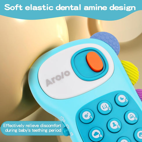 Baby Cell Phone Toys Toddler Play Phone Pretend Phone with Lights Music Kids Mini Phone Soft Teether Birthday Gifts for Infant Toddler 12+ Months ...