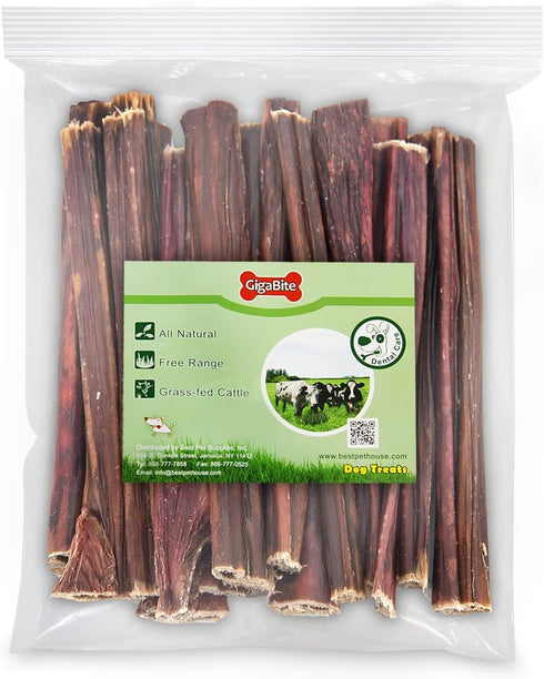 Best Pet Supplies GigaBite 6 Inch Beef Gullet Jerky Sticks (20 Pack) - All Natural, Free Range Beef Esophagus Stick Dog Treat...