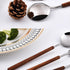 Retro Wooden Handle Spoon,Stainless Steel Serving Tablespoons,Wooden DinnerSpoon,Silver Silverware With Brown Handle,4 Pcs....
