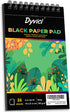 Dyvicl Black Paper Pad 5.5"x8.5" Sketch Book, 35 Sheets (90 lb/150gsm), Spiral Black Sketchbook Drawing Paper for Pencil, Pastel, White Ink Gel Pe...