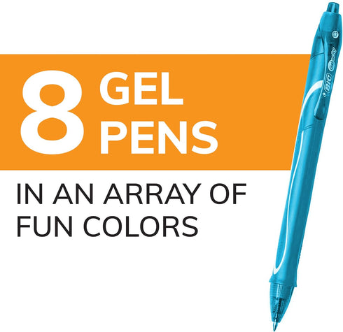 BIC Gelocity Quick Dry Ocean Themed Gel Pens, Medium Point (0.7mm), 8-Count Gel Pen Set, Colored Gel Pens for Note Taking and Journaling...