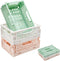 3 Pack Mini Plastic Storage Basket for Shelf Organizing,Collapsible Crate Folding Storage Bin for Desk Organizer Stackable Containers for Home Kit...