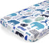 Brandream Baby Crib Seet Safari Animal Boys Fitted Sheet Cute Elephant Giraffe Monkey Newborn Toddler Crib Matterss Sheet, Blue White Black...