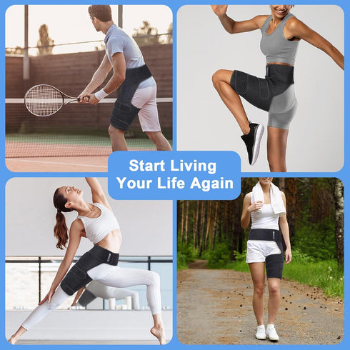 Hip Brace, Groin Wrap Hip Brace for Sciatica Pain Relief, Thigh Support for Groin, Thigh, Hamstring, Pulled Muscle Injury, Sciatic Nerve Brace For...