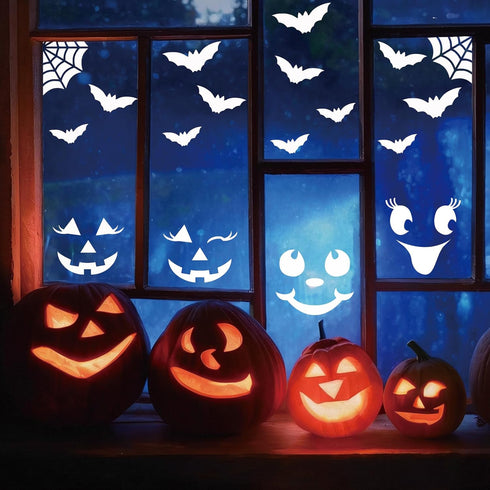 Pumpkin Stencils for Painting Large Halloween Pumpkin Face Stencils for Craft Pumpkins Paint Stencils for Wood Door Hanger Wall Holiday (12 Face 1...