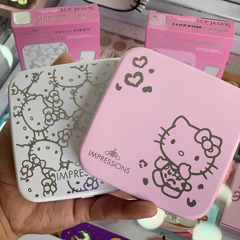 Impressions Vanity Hello Kitty Supercute Compact Mirror with Touch Sensor Switch for Adjustable Brightness, Lighted Makeup Mirror with LED Lights ...