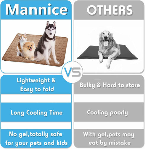 Dog Cooling Mat, Pet Cooling Mat for Dogs Cooling Blanket for Dogs Dog Cooling Pad for Kennels, Crates, Cars, Indoor & Outdoor Ice Silk Cooling Ma...
