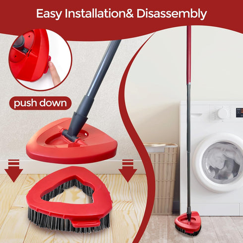 Scrub Brush, 2 Pcs Spin Mop Scrub Brush Head Compatible EasyWring 1-Tank System, Hard Bristle Cleaning Brush for Bathroom, Kitchen, Tub and Tile (...