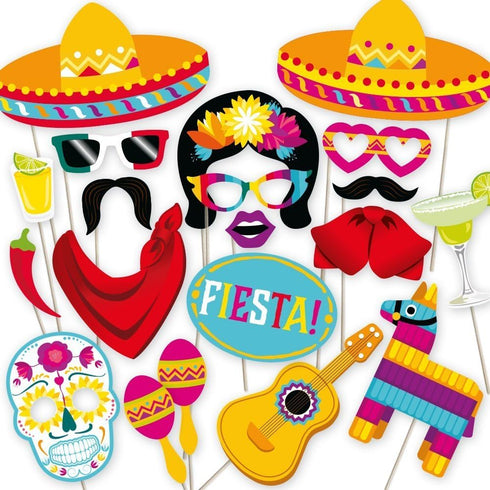Fiesta Photo Booth Props by PartyGraphix - Mexican Decor Perfect for Fiesta Party Decorations...