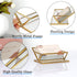 Hipiwe Glass Business Card Holder for Desk, Golden Metal Frame Business Card Display Stand for Office Reception Exhibition Meeting Desktop Organiz...