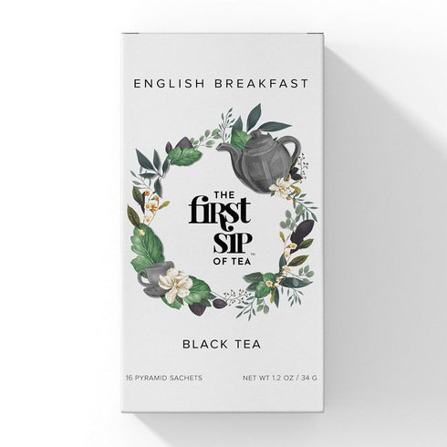 English Breakfast Black Tea, Pyramid Sachet Tea Bags, High Caffeine Afternoon Tea, 100% Pure Unflavored Black Tea, Hot & Iced - 16 Cups | The Spic...