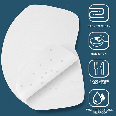 200pcs Air Fryer Parchment Paper Disposable Liner 8.5inch, Premium Perforated for Air Fryer, Streamer, Pans, No Burn, Easy Cleanup...