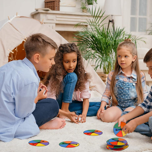 Sotiff Game Spinner Rainbow Color Game Spinners Erasable Game Spinner Board with Plastic Rotating Arrows Math Classroom Supplies for Kids Classroo...