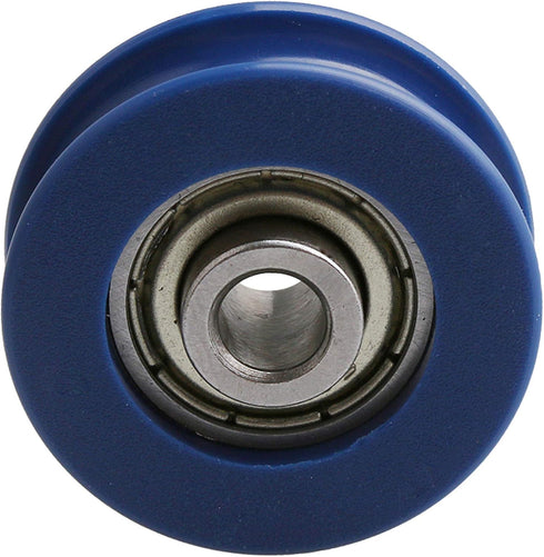 CNBTR 3mm Depth U-Type Blue Plastic Bearing Guide Pulley Wheel 6mm Width for Max-Load 26kg Pack of 4...