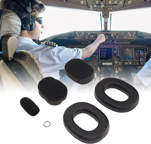 Aviation Pilot Headphones Ear Pads, Replacement Noise Reduction Protective Headset Earmuffs, for David Clark, for Avcomm, for Pilot USA, Soft Sili...