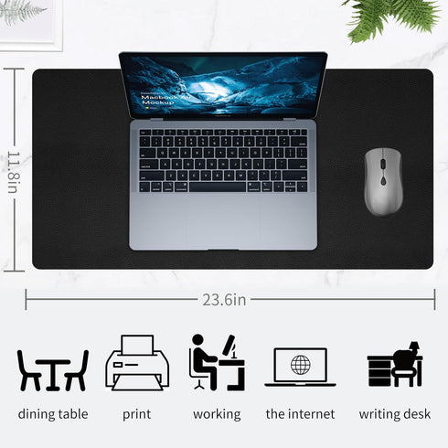 Leather Mouse Pad, Desk Pad, Keyboard Pad, Non-Slip PU Leather Office Desk Mat, Laptop Desk Pad, Waterproof Desk Writing Pad for Office and Home -...