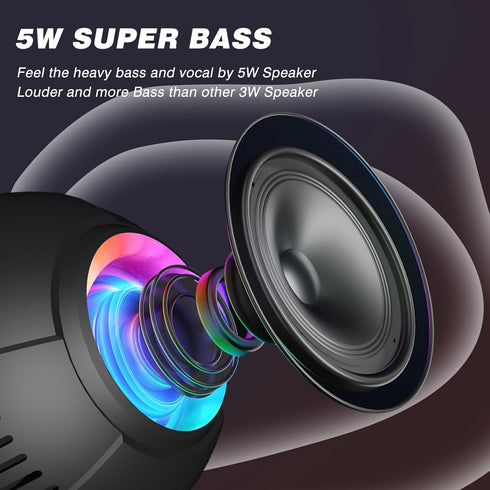 Bluetooth Speaker with HD Sound, Portable Wireless, Extra Bass Speaker, BT5.3, Perfect match for Echo Dot Stand, for Home/Party/Outdoor/Beach, Ele...