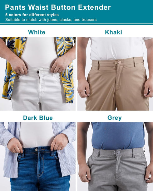 YUANHANG Pants Waist Button Extender: 16Pcs Button Extenders for Jeans - Women Men Pants Waist Extenders - Pants Waist Extension 1/1.3 Inches - 5 ...