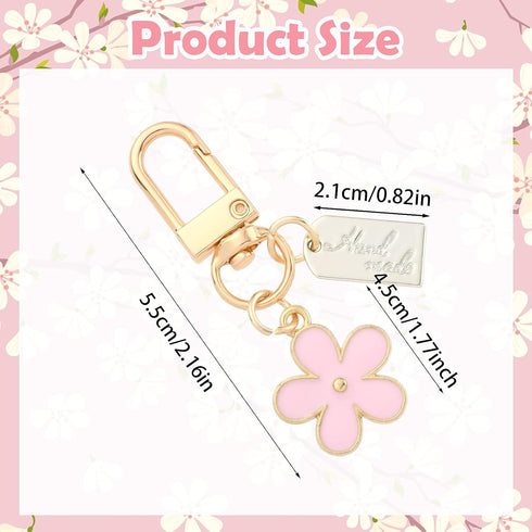 Cute Flower Keychain Charms for Women - 3Pcs Aesthetic Mini Backpack Bag Charm, Floral Purse Accessories for Women Girls Gifts...