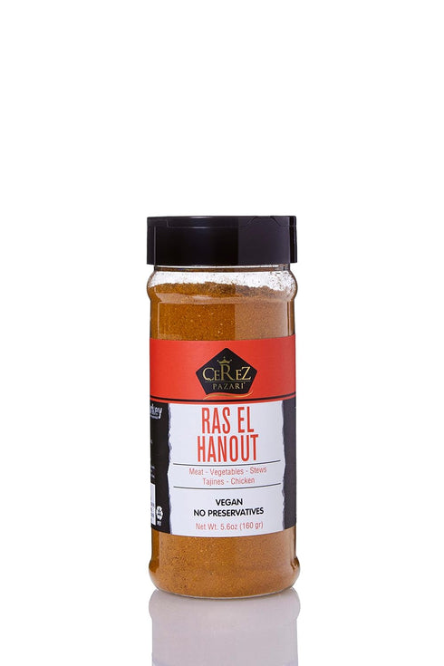 Cerez Pazari Ras El Hanout Meat Seasoning 5.6oz-160g, Moroccan Meat Spice Blend Premium Grade,%100 Natural, Freshly Packed, Non-GMO, Gluten Free, ...