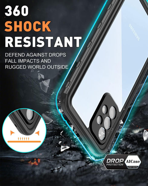 AICase Waterproof Case for Samsung Galaxy A23 5G (6.6") Snowproof, Dustproof and Shockproof, IP68 Certified Full Body Protection Fully Sealed Unde...
