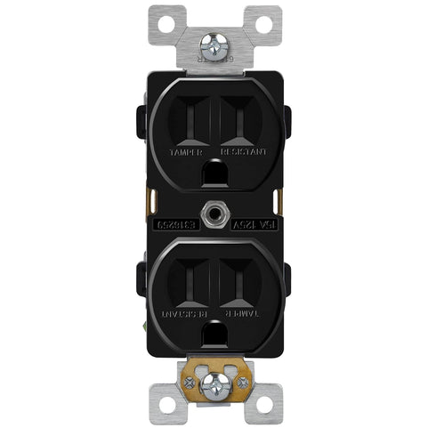 ENERLITES Duplex Receptacle Outlet, Tamper-Resistant Electrical Wall, Commercial Grade, 15A 125V, Self-Grounding, 2-Pole, 3-Wire, 5-15R, UL Listed...