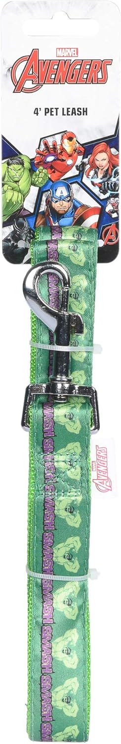 Marvel Comics The Incredible Hulk 4 Foot Dog Leash (48 inch) | Cute Hulk Logo Dog Leash Easily Attaches to Any Dog Collar or Harness | Marvel Comi...