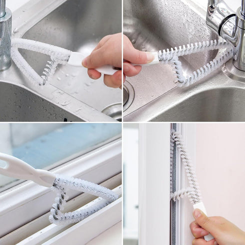 6Pcs Crevice Cleaning Brush, Multifunctional Gap Cleaning Brush Hard bristled Cleaning Brush Window Grooves Sliding Door Track Cleaning Tool...