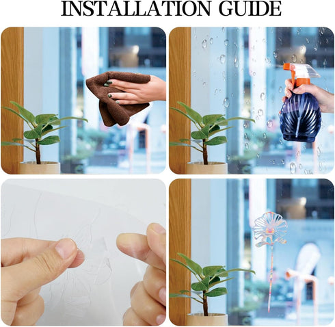 Shawula 30PCS Flower Window Clings - Anti-Collision Window Decals to Save Birds from Window Collisions,Non Adhesive Prismatic Vinyl Window Clings,...