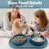 BNOSDM Slow Feeder Dog Bowls Double Puppy Slow Feeder No Spill Non-Skid Silicone Mat Dry Food Slow Eating Bowl Removable Stainless Steel Pet Bowls...